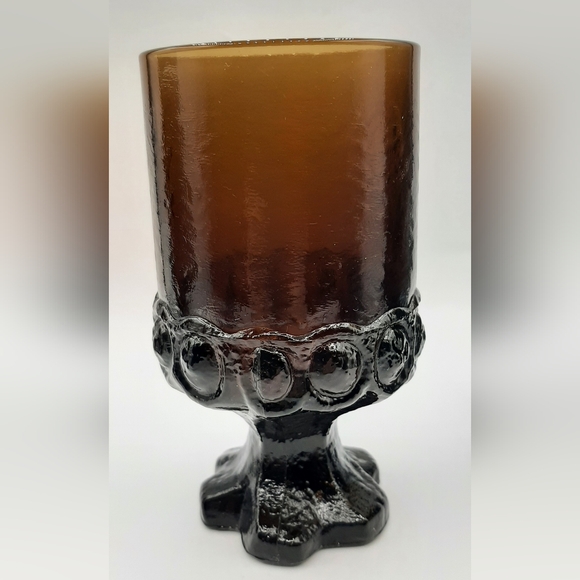 5 Tiffin Franciscan Madeira Smoke Brown Water Goblets Vintage Stemware Glasses - Picture 4 of 7
